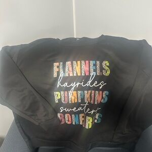Black Graphic Sweatshirt with Colorful Text